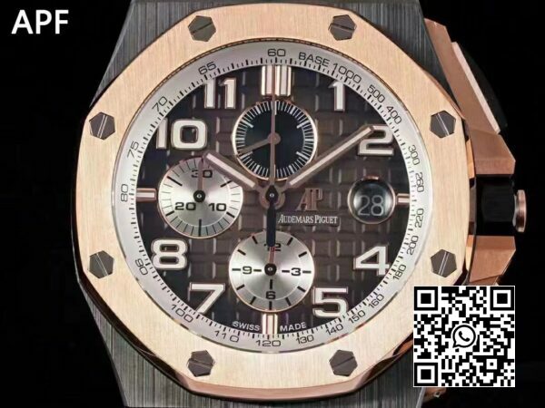 Audemars Piguet Royal Oak Offshore 2020 44 mm APF Factory 11 Best Edition RG Lünette auf Kautschukband A3126 3 Audemars Piguet Royal Oak Offshore 2020 44 mm APF Factory 1:1 Best Edition RG Lünette auf Kautschukband A3126