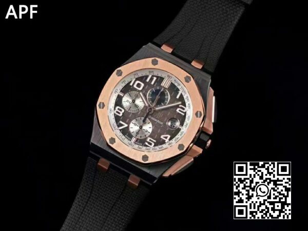 Audemars Piguet Royal Oak Offshore 2020 44 mm APF Factory 11 Best Edition RG Lünette auf Kautschukband A3126 4 Audemars Piguet Royal Oak Offshore 2020 44 mm APF Factory 1:1 Best Edition RG Lünette auf Kautschukband A3126