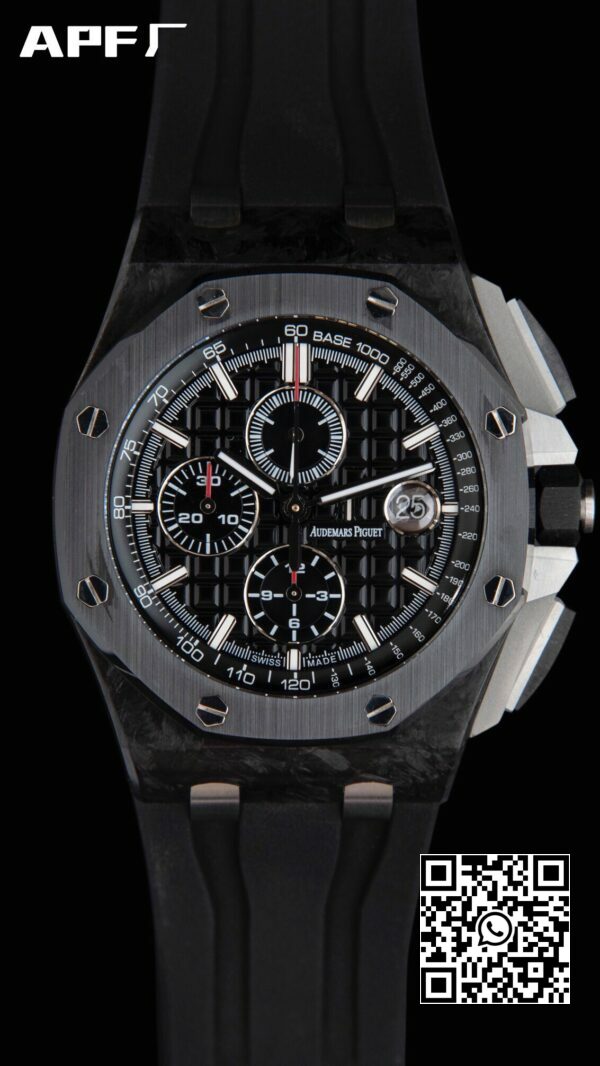 Audemars Piguet Royal Oak Offshore 44mm Black Carbon Fiber APF Factory 11 Best Edition Black Dial 2 Audemars Piguet Royal Oak Offshore 44mm Black Carbon Fiber APF Factory 1:1 Best Edition Black Dial