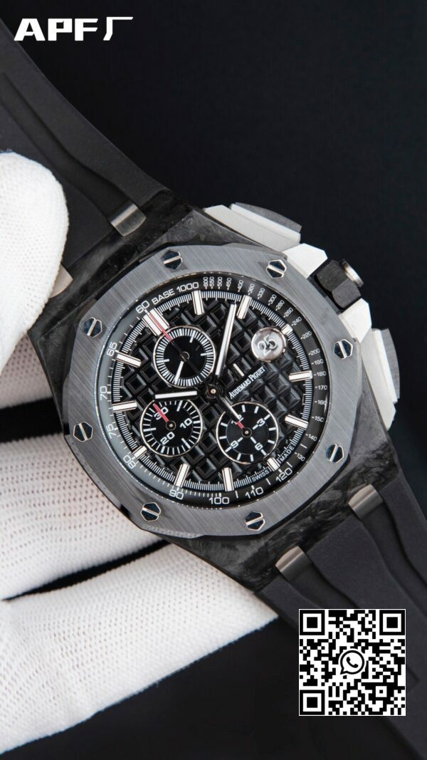 Audemars Piguet Royal Oak Offshore 44mm Black Carbon Fiber APF Factory 11 Best Edition Black Dial 4 Audemars Piguet Royal Oak Offshore 44mm Black Carbon Fiber APF Factory 1:1 Best Edition Black Dial
