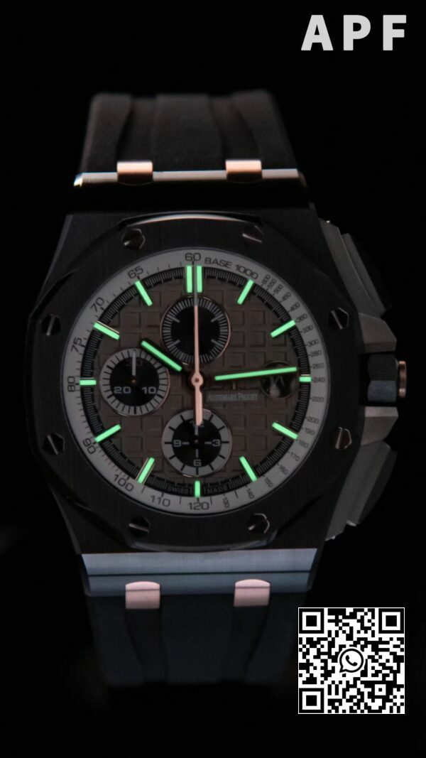 Audemars Piguet Royal Oak Offshore 44mm Μαύρη κεραμική θήκη APF Factory 11 Best Edition Γκρι/Άσπρο καντράν 6 Audemars Piguet Royal Oak Offshore 44mm Μαύρη κεραμική θήκη APF Factory 1:1 Best Edition Γκρι/Άσπρο καντράν