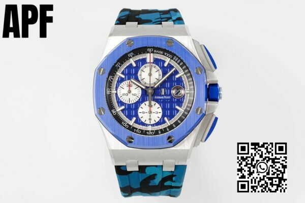 Audemars Piguet Royal Oak Offshore 44mm blå keramisk bezel APF Factory 11 Best Edition Blue Dial 2 Audemars Piguet Royal Oak Offshore 44mm Blue Ceramic Bezel APF Factory 1:1 Best Edition Blue Dial
