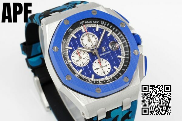 Audemars Piguet Royal Oak Offshore 44 mm blå keramisk bezel APF Factory 11 Best Edition Blue Dial 3 Audemars Piguet Royal Oak Offshore 44 mm Blue Ceramic Bezel APF Factory 1:1 Best Edition Blue Dial