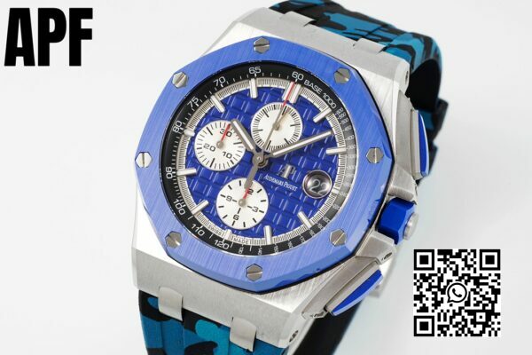 Audemars Piguet Royal Oak Offshore 44mm blå keramisk bezel APF Factory 11 Best Edition Blue Dial 4 Audemars Piguet Royal Oak Offshore 44mm Blue Ceramic Bezel APF Factory 1:1 Best Edition Blue Dial