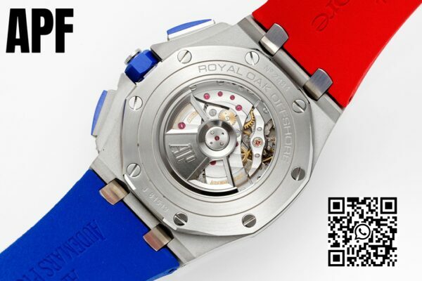 Audemars Piguet Royal Oak Offshore 44mm modrý keramický rámeček APF Factory 11 Nejlepší edice modročervený ciferník 9 Audemars Piguet Royal Oak Offshore 44mm modrý keramický rámeček APF Factory 1:1 Nejlepší edice modrý/červený ciferník