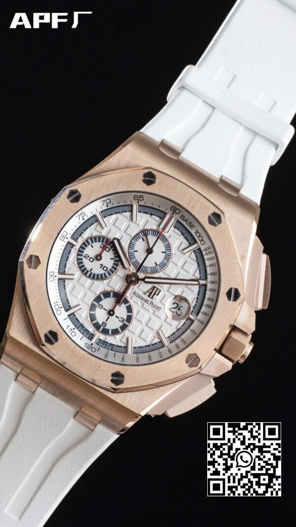 Audemars Piguet Royal Oak Offshore 44mm RG APF Factory 11 Best Edition White Dial 5 Audemars Piguet Royal Oak Offshore 44mm RG APF Factory 1:1 Best Edition White Dial