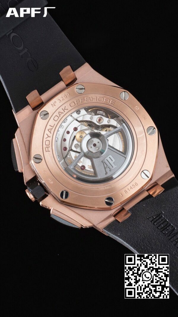 Audemars Piguet Royal Oak Offshore 44 mm RG Lunetta in ceramica APF Factory 11 Best Edition Quadrante nero/bianco 9 Audemars Piguet Royal Oak Offshore 44 mm RG Lunetta in ceramica APF Factory 1:1 Best Edition Quadrante nero/bianco
