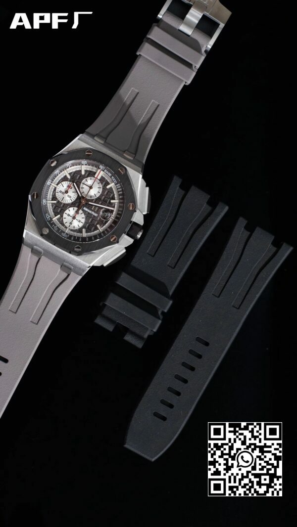 Audemars Piguet Royal Oak Offshore 44mm SS Black Ceramic Bezel APF Factory 11 Best Edition BlackWhite Dial 1 Audemars Piguet Royal Oak Offshore 44mm SS Black Ceramic Bezel APF Factory 1:1 Best Edition Black/White Dial