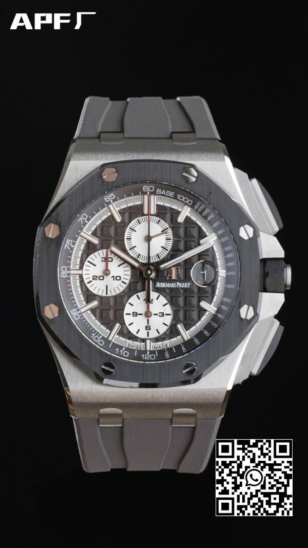 Audemars Piguet Royal Oak Offshore 44mm SS Black Ceramic Bezel APF Factory 11 Best Edition BlackWhite Dial 2 Audemars Piguet Royal Oak Offshore 44mm SS Black Ceramic Bezel APF Factory 1:1 Best Edition Black/White Dial
