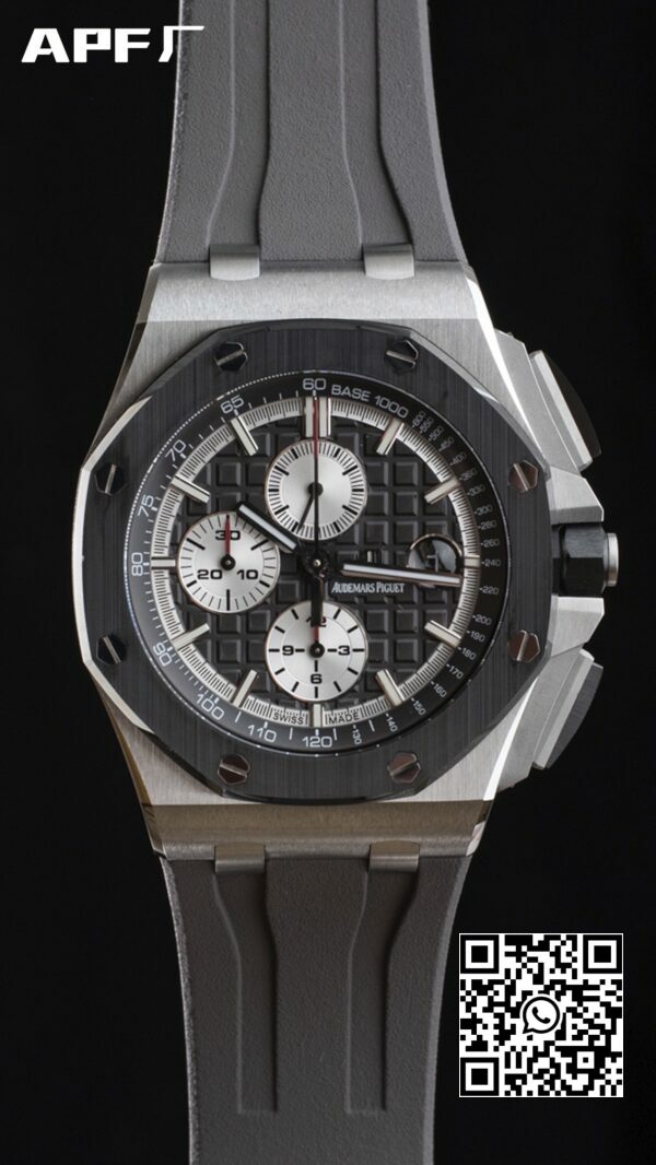 Audemars Piguet Royal Oak Offshore 44mm SS Black Ceramic Bezel APF Factory 11 Best Edition BlackWhite Dial 3 Audemars Piguet Royal Oak Offshore 44mm SS Black Ceramic Bezel APF Factory 1:1 Best Edition Black/White Dial