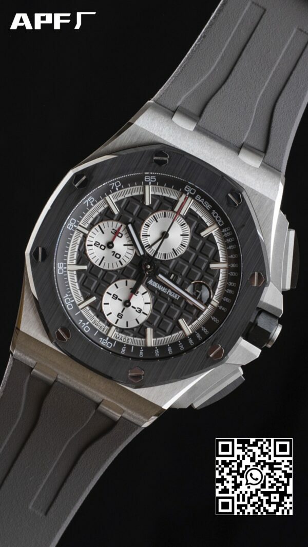 Audemars Piguet Royal Oak Offshore 44mm SS Black Ceramic Bezel APF Factory 11 Best Edition BlackWhite Dial 4 Audemars Piguet Royal Oak Offshore 44mm SS Black Ceramic Bezel APF Factory 1:1 Best Edition Black/White Dial