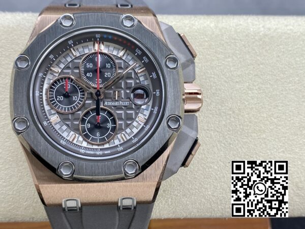 Audemars Piguet Royal Oak Offshore Schumacher RG APF Factory Best Edition GreyBlack Kellotaulu 3 Audemars Piguet Royal Oak Offshore Schumacher RG APF Factory Best Edition harmaa/musta kellotaulu