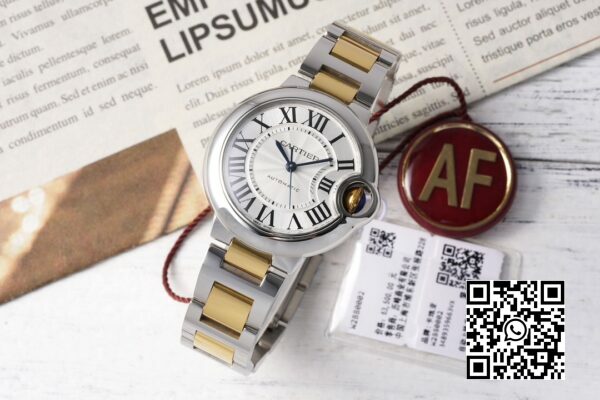 Cartier Ballon Bleu Ladies W2BB0010 28mm SSYG AF Factory 11 Best Edition valkoinen kellotaulu 5 Cartier Ballon Bleu Ladies W2BB0010 28mm SS/YG AF Factory 1:1 Best Edition valkoinen kellotaulu
