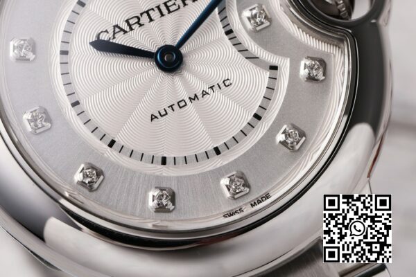 Cartier Ballon Bleu W4BB0020 33mm SS AF Factory 11 Best Edition White Diamonds Dial 2 Cartier Ballon Bleu W4BB0020 33mm SS AF Factory 1:1 Best Edition White Diamonds Dial