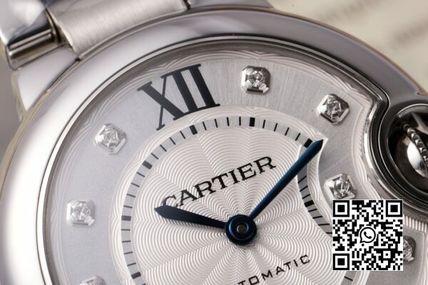 Cartier Ballon Bleu W4BB0020 33mm SS AF Factory 11 Best Edition White Diamonds Dial 8 Cartier Ballon Bleu W4BB0020 33mm SS AF Factory 1:1 Best Edition White Diamonds Dial