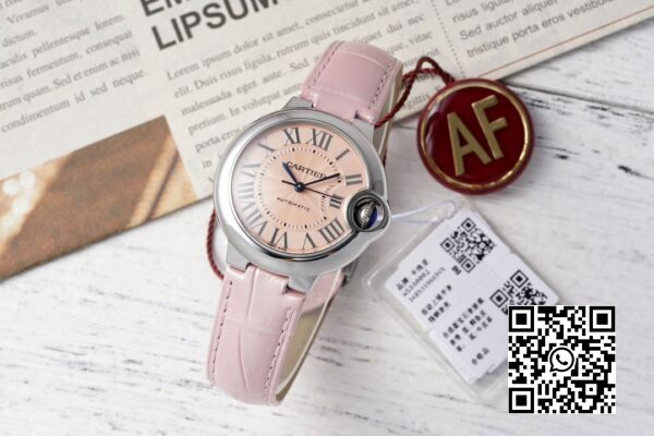 Cartier Ballon Bleu WSBB0002 33mm SS AF Factory 11 Best Edition Pink Dial 3 Cartier Ballon Bleu WSBB0002 33mm SS AF Factory 1:1 Best Edition Pink Dial