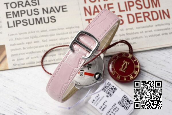 Cartier Ballon Bleu WSBB0002 33mm SS AF Factory 11 Best Edition Pink Dial 4 Cartier Ballon Bleu WSBB0002 33mm SS AF Factory 1:1 Best Edition Pink Dial