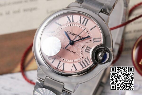 Cartier Ballon Bleu WSBB0033 33 mm SS AF Factory 11 Best Edition Cadran texturé rose 7 Cartier Ballon Bleu WSBB0033 33 mm SS AF Factory 1:1 Best Edition Cadran texturé rose