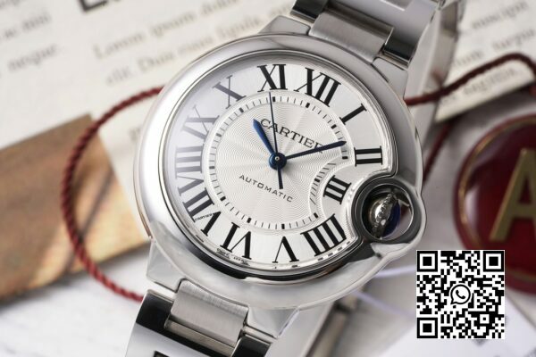 Cartier Ballon Bleu WSBB0044 33mm SS AF Factory 11 Best Edition White Dial 6 Cartier Ballon Bleu WSBB0044 33mm SS AF Factory 1:1 Best Edition White Dial