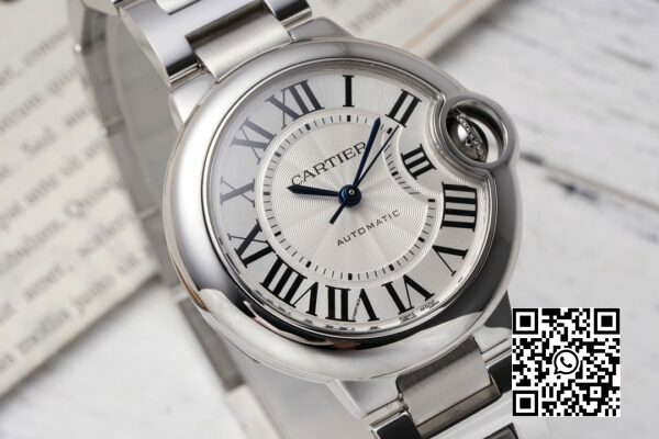 Cartier Ballon Bleu WSBB0044 33mm SS AF Factory 11 Best Edition White Dial 8 Cartier Ballon Bleu WSBB0044 33mm SS AF Factory 1:1 Best Edition White Dial