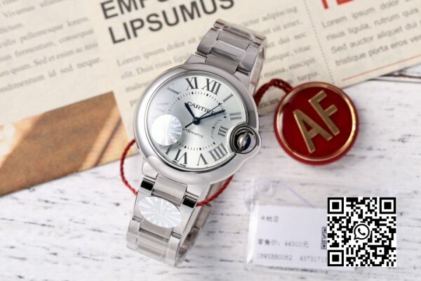 Cartier Ballon Bleu WSBB0045 33mm SS AF Factory 11 Best Edition White Textured Dial 6 Cartier Ballon Bleu WSBB0045 33mm SS AF Factory 1:1 Best Edition White Textured Dial