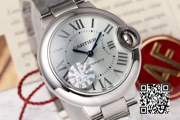 Cartier Ballon Bleu WSBB0045 33mm SS AF Factory 11 Best Edition White Textured Dial 8 Cartier Ballon Bleu WSBB0045 33mm SS AF Factory 1:1 Best Edition White Textured Dial