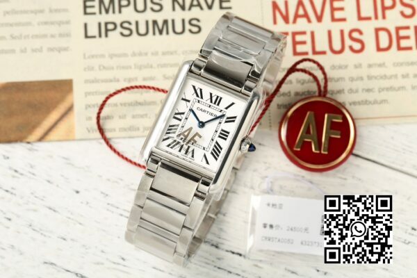 Cartier Tank Must SS 25,5 mm AF Factory 11 Best Edition Biała tarcza 5 Cartier Tank Must SS 25,5 mm AF Factory 1:1 Best Edition Biała tarcza