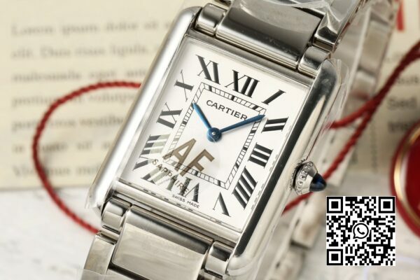 Cartier Tank Must SS 25,5 mm AF Factory 11 Best Edition Biała tarcza 8 Cartier Tank Must SS 25,5 mm AF Factory 1:1 Best Edition Biała tarcza