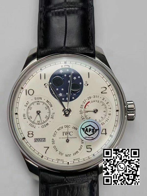 IWC Portugieser Calendário Perpétuo IW503406 SS APS Fábrica 11 Melhor Edição Mostrador Branco 3 IWC Portugieser Calendário Perpétuo IW503406 SS APS Fábrica 1:1 Melhor Edição Mostrador Branco