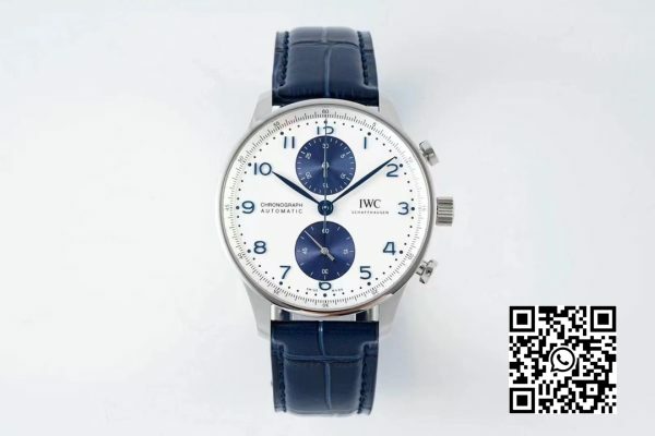 IWC Portuguese Chrono IW371620 APS Factory 11 Best Edition WhiteBlue Dial 2 IWC Portuguese Chrono IW371620 APS Factory 1:1 Best Edition White/Blue Dial