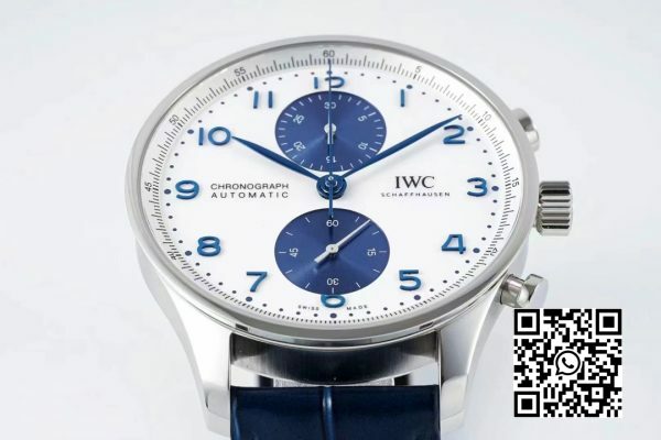IWC Portuguese Chrono IW371620 APS Factory 11 Best Edition WhiteBlue Dial 3 IWC Portuguese Chrono IW371620 APS Factory 1:1 Best Edition White/Blue Dial