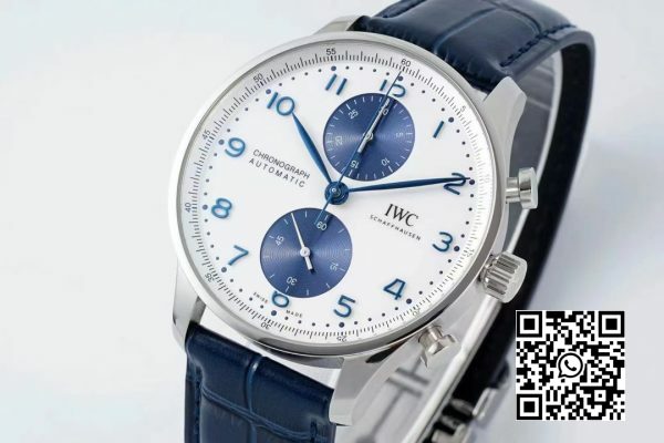 IWC Portuguese Chrono IW371620 APS Factory 11 Best Edition WhiteBlue Dial 4 IWC Portuguese Chrono IW371620 APS Factory 1:1 Best Edition White/Blue Dial