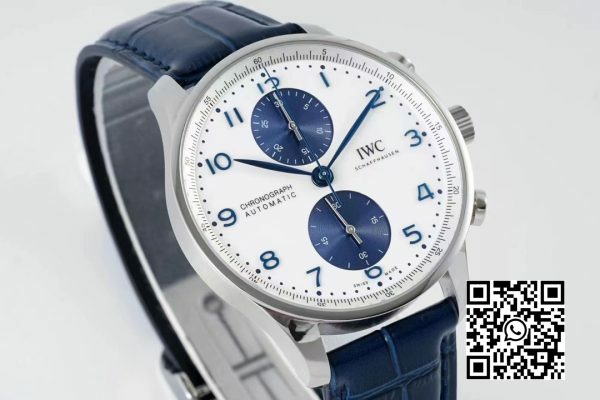 IWC Portuguese Chrono IW371620 APS Factory 11 Best Edition WhiteBlue Dial 5 IWC Portuguese Chrono IW371620 APS Factory 1:1 Best Edition White/Blue Dial