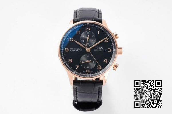 Chronographe portugais IWC IW371415 RG ZF Factory 11 Meilleure édition cadran noir 2 Chronographe portugais IWC IW371415 RG ZF Factory 1:1 Cadran noir meilleure édition