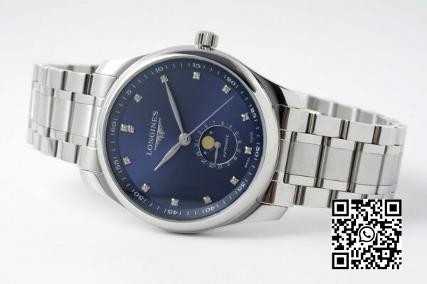 Longines Master Moonphase SS APS Factory 11 Best Edition Blue Diamonds Dial 7 1 Longines Master Moonphase SS APS Factory 1:1 Best Edition Blue Diamonds Dial
