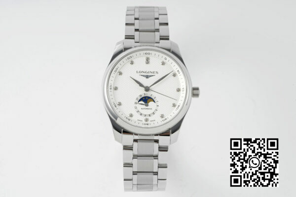 Longines Master Moonphase SS APS Factory 11 Best Edition White Diamonds Dial 3 1 Longines Master Moonphase SS APS Factory 1:1 Best Edition White Diamonds Dial