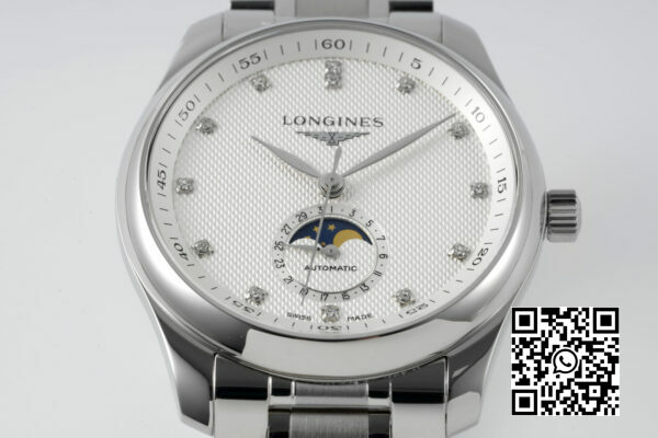 Longines Master Moonphase SS APS Factory 11 Best Edition White Diamonds Dial 4 1 Longines Master Moonphase SS APS Factory 1:1 Best Edition White Diamonds Dial