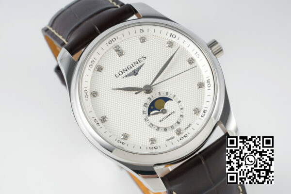 Longines Master Moonphase SS APS Factory 11 Meilleure édition Cadran avec diamants blancs 6 Longines Master Moonphase SS APS Factory 1:1 Meilleure édition Cadran avec diamants blancs