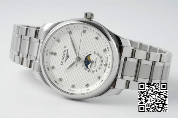 Longines Master Moonphase SS APS Factory 11 Best Edition White Diamonds Dial 7 1 Longines Master Moonphase SS APS Factory 1:1 Best Edition White Diamonds Dial