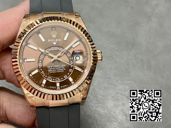 Rolex Skydweller 326235 RG Noob Factory Best Edition Brown Dial 2 Rolex Skydweller 326235 RG Noob Factory 1:1 Best Edition Brown Dial