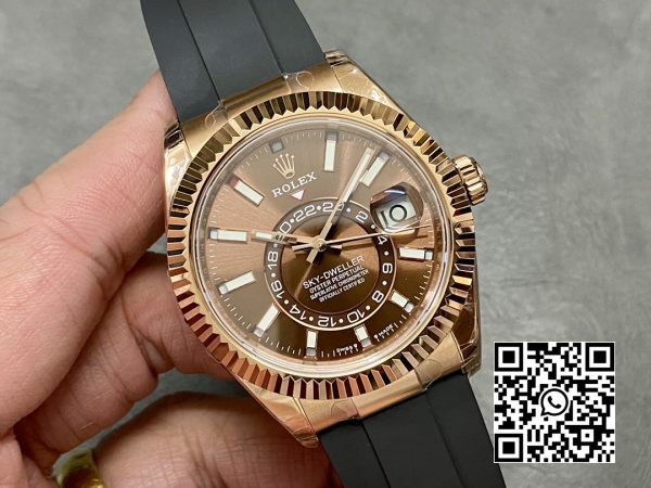 Rolex Skydweller 326235 RG Noob Factory Best Edition Brown Dial 3 Rolex Skydweller 326235 RG Noob Factory 1:1 Best Edition Brown Dial