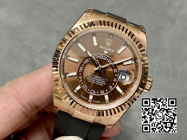 Rolex Skydweller 326235 RG Noob Factory Best Edition Brown Dial 4 Rolex Skydweller 326235 RG Noob Factory 1:1 Best Edition Brown Dial