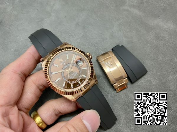 Rolex Skydweller 326235 RG Noob Factory Best Edition Brown Dial 9 Rolex Skydweller 326235 RG Noob Factory 1:1 Best Edition Brown Dial