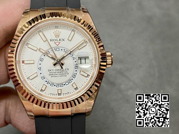 Rolex Skydweller 326235 RG Noob Factory Best Edition White Dial 2 Rolex Skydweller 326235 RG Noob Factory 1:1 Best Edition White Dial
