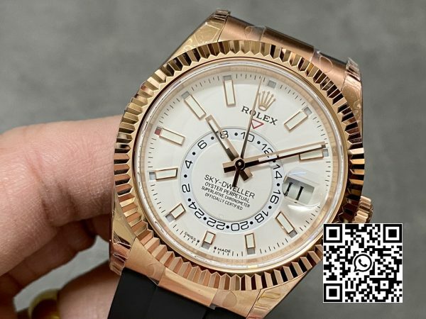 Rolex Skydweller 326235 RG Noob Factory Best Edition White Dial 4 Rolex Skydweller 326235 RG Noob Factory 1:1 Best Edition White Dial