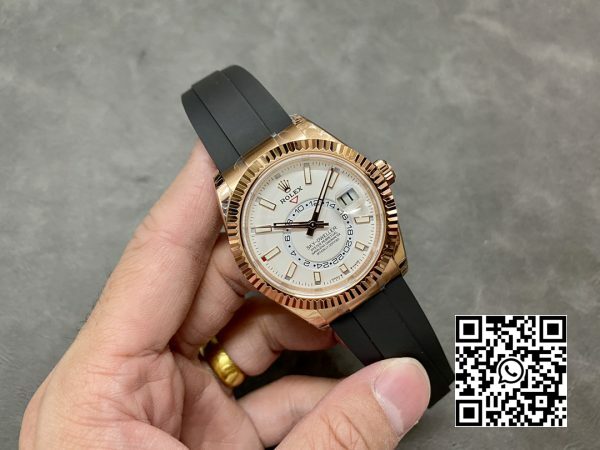 Rolex Skydweller 326235 RG Noob Factory Best Edition White Dial 5 Rolex Skydweller 326235 RG Noob Factory 1:1 Best Edition White Dial