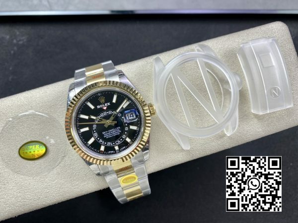 Rolex Skydweller 326933 SSYG Noob Factory Best Edition Black Dial 1 Rolex Skydweller 326933 SS/YG Noob Factory 1:1 Best Edition Black Dial