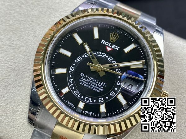 Rolex Skydweller 326933 SSYG Noob Factory Best Edition Black Dial 2 Rolex Skydweller 326933 SS/YG Noob Factory 1:1 Best Edition Black Dial