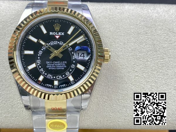 Rolex Skydweller 326933 SSYG Noob Factory cea mai bună ediție cadran negru 3 Rolex Skydweller 326933 SS/YG Noob Factory 1:1 cea mai bună ediție cadran negru