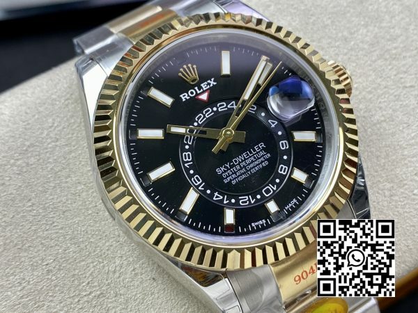 Rolex Skydweller 326933 SSYG Noob Factory Best Edition Black Dial 4 Rolex Skydweller 326933 SS/YG Noob Factory 1:1 Best Edition Black Dial
